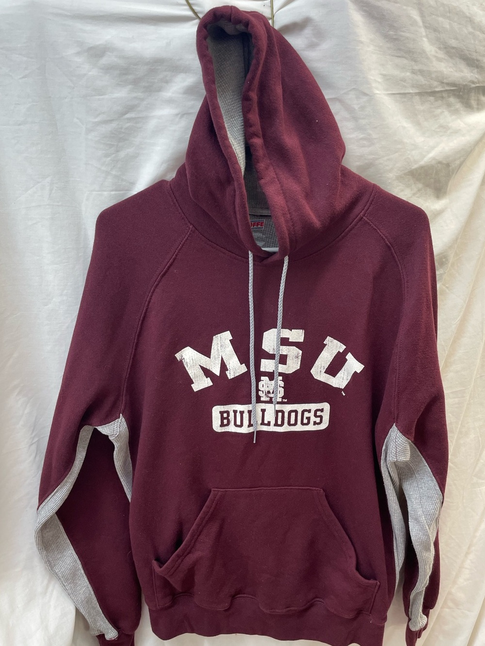 Soffe Maroon MSU Bulldogs Crewneck Hoodie sz L